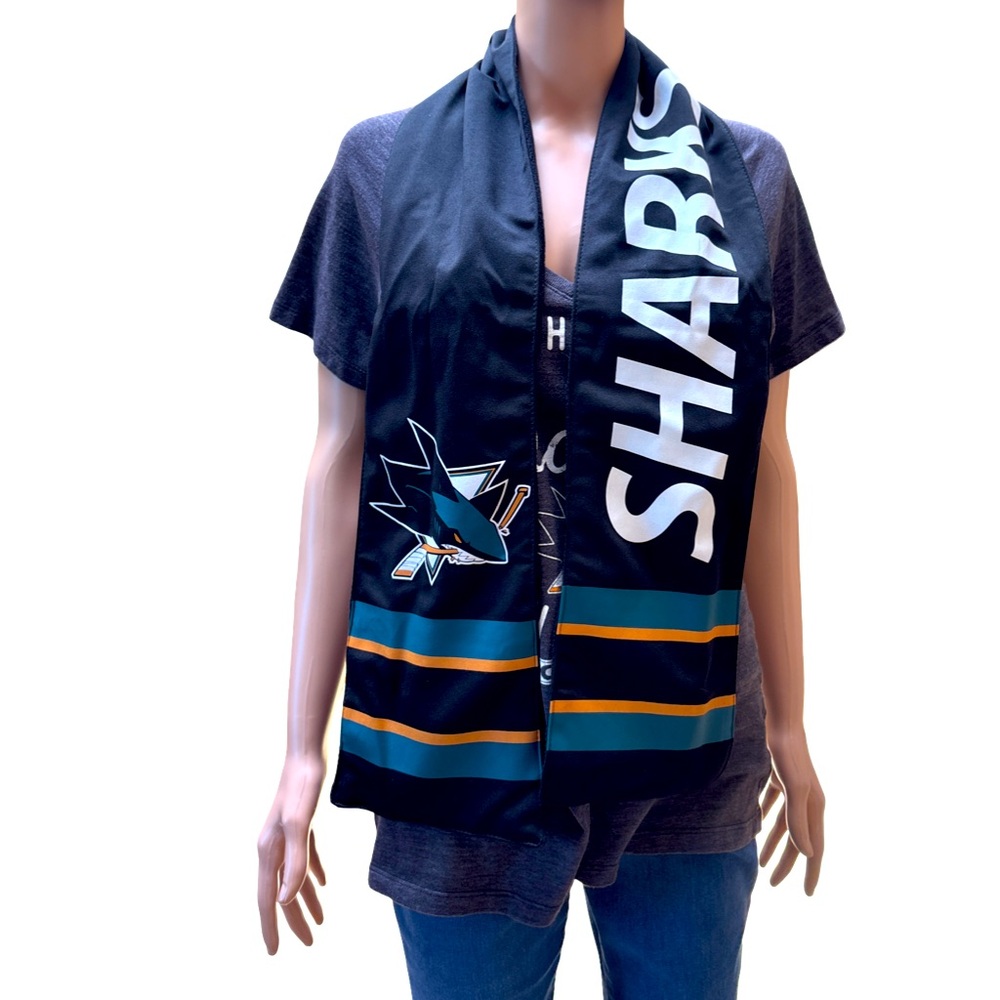 Little Earth Black and Teal San Jose Sharks  Scarf (3 for $12 item)